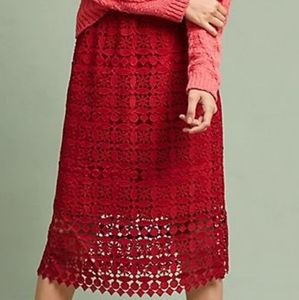 Anthropologie Red Skirt.